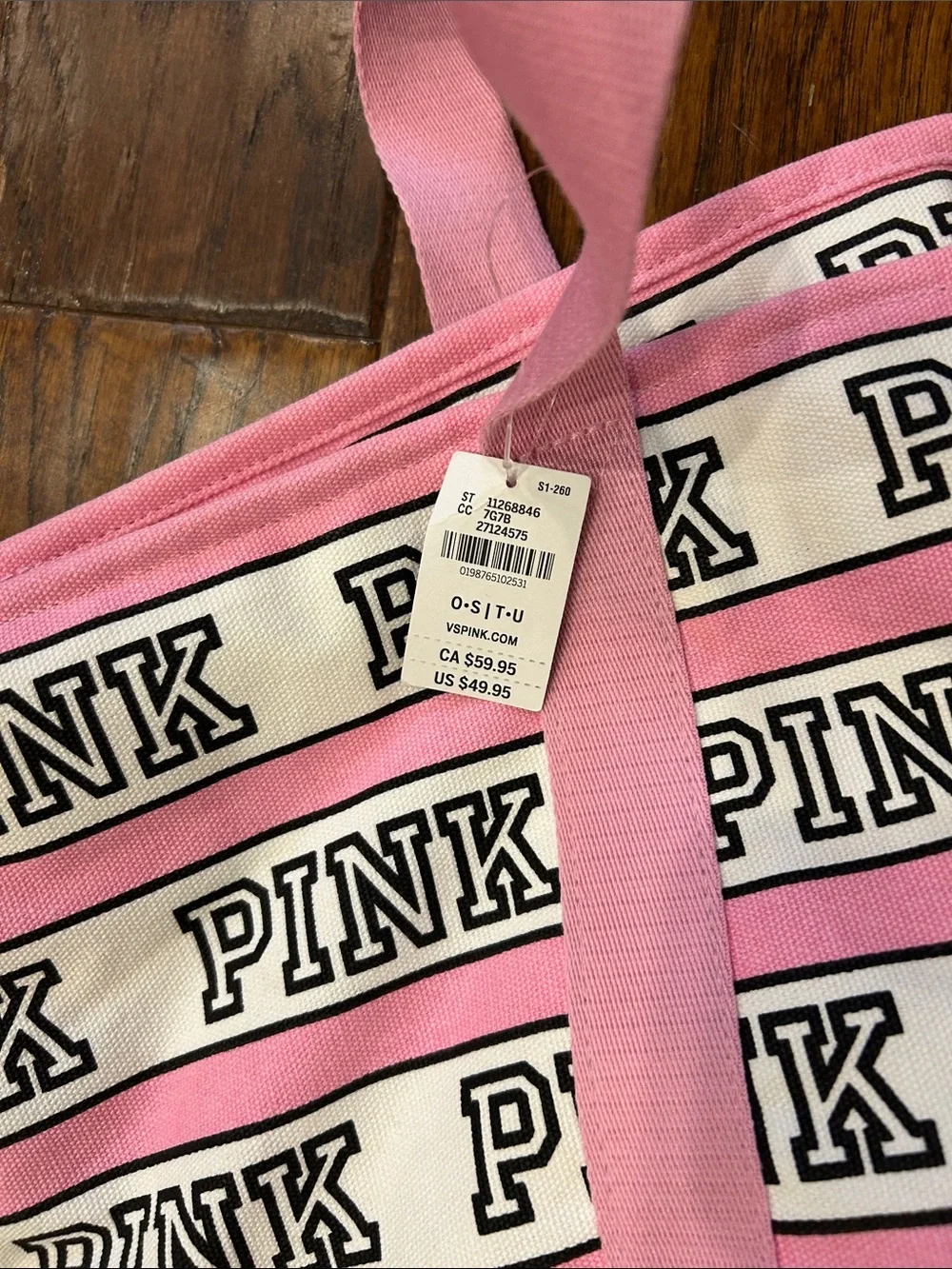NWT, Pink, tote with handles and zipper